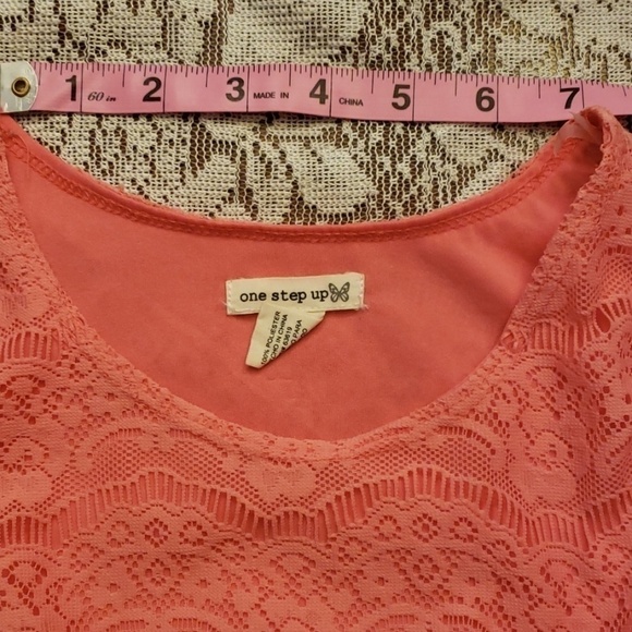 One Step Up Girls Peach Lace Hi-Lo Wrap Dress EUC - Picture 8 of 9